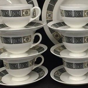 6 Wedgwood Asia Bone China Cups & Saucers Vintage Teacups England